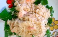 Risoto Cremoso de Camarão com Rúcula 