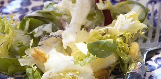 Salada de alfaces com molho de Verão 