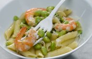 Salada de camarão com soja 