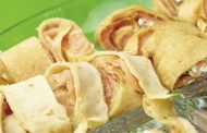 Wraps de salmão fumado em crepe 