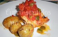 Bacalhau com Tomates e Pimentos