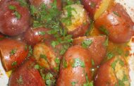 Batatas cozidas com salsa