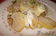 Bacalhau com ovos de capote.