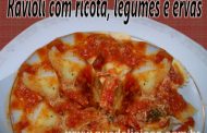 Raviole de Ricota com Legumes e Ervas