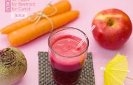 Sucos de cenoura, beterraba e maçã