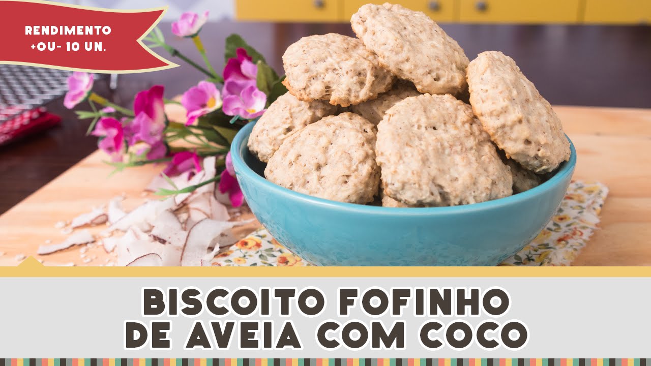 Biscoito de Coco e Aveia com apenas 3 ingredientes